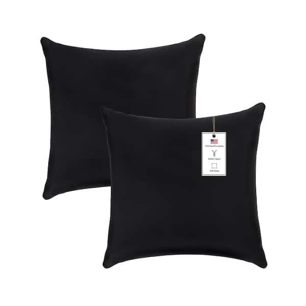 A1 Home Collections A1HC Waterproof Onyx 18 in. x 18 in. Outdoor Throw Pillow Covers Set of 2