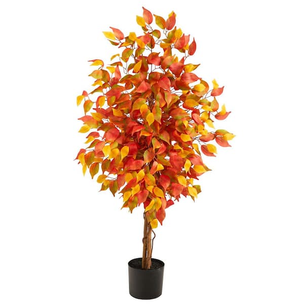 4 ft. Autumn Ficus Artificial Fall Tree