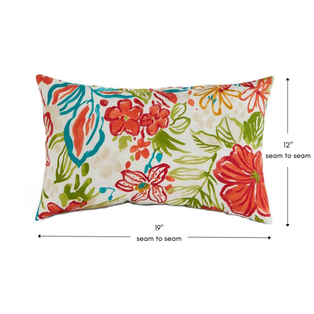 Breeze Floral Weather-Resistant Outdoor Throw Pillow Set, 19x12 in