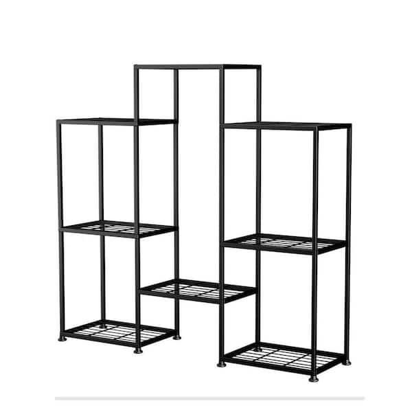 2-Tier silver gray Metal Plant Stand (9.5 in. H W x 30 in. H) 2