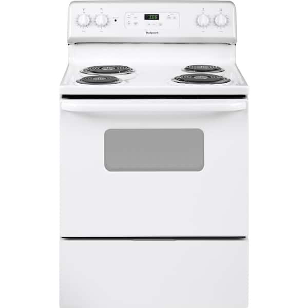 Hotpoint 30 in. 4-Burner Element Free-Standing Electric Range in White