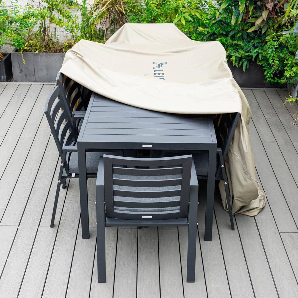 Chelsea Beige 87" Outdoor Patio Dining Set Rain Cover