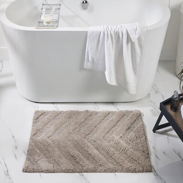Hugo 24 in. x 40 in. Sand 100% Cotton Rectangle Bath Rug