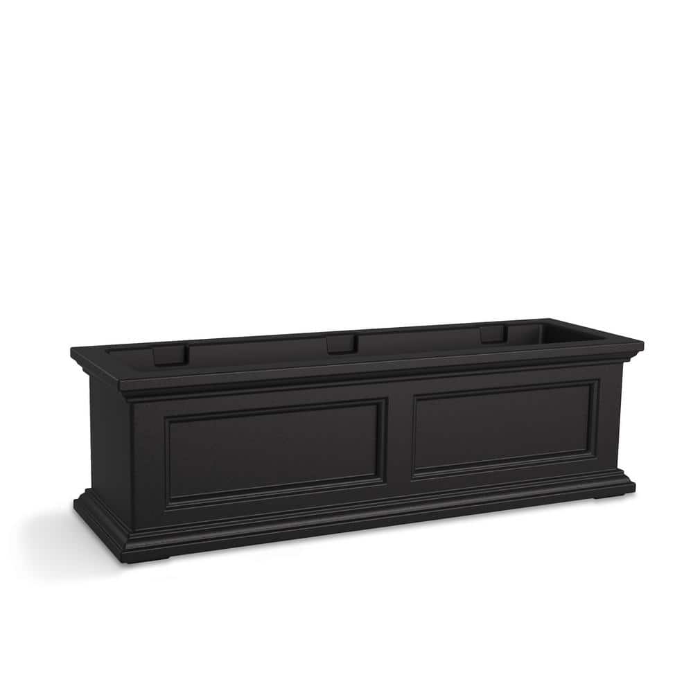 Fairfield 36" Black Polyethylene Self-Watering Window Box Planter