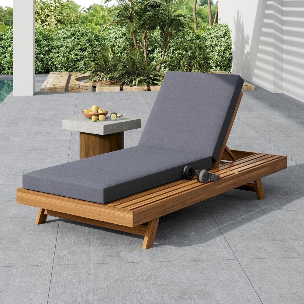 CHRISTOPHER KNIGHT HOME Solid Teak Acacia Wood Outdoor Chaise