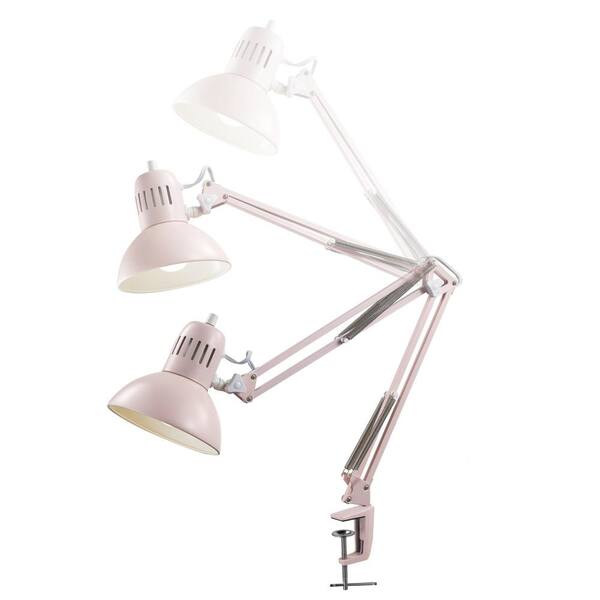 In Matte Rose Swing Arm Clamp On Lamp, Swing Arm Desk Lamp Ikea
