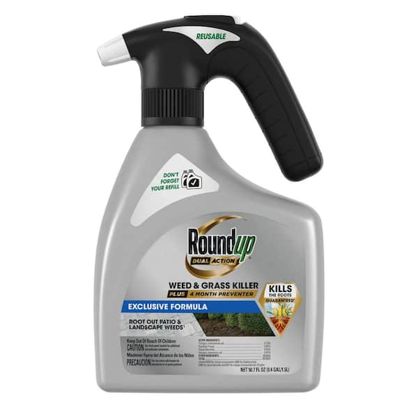 Dual Action Weed and Grass Killer Plus 4 Month Preventer, 1.5L Weed Killer for Patios and Landscapes, QuickHand Sprayer