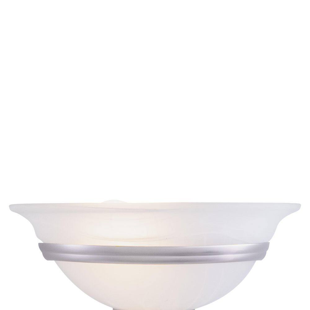 Brushed Nickel and White Alabaster Glass Wall Sconce