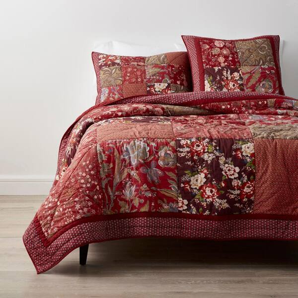 The Company Store Rosetta Multicolored Floral Cotton Patchwork Full/Queen Quilt