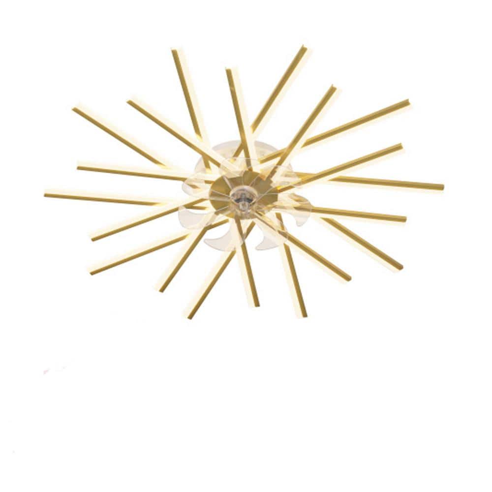 Sunpez 45 in. W Indoor Modern Fans Ceiling with Light Gold Flush Low