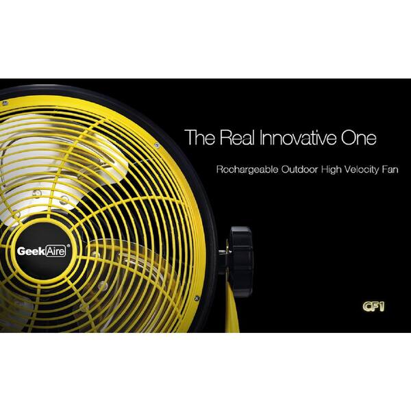 Geek Aire CF1 Outdoor Floor Fan 12-Inch Cordless Variable Speed Rechargeable 