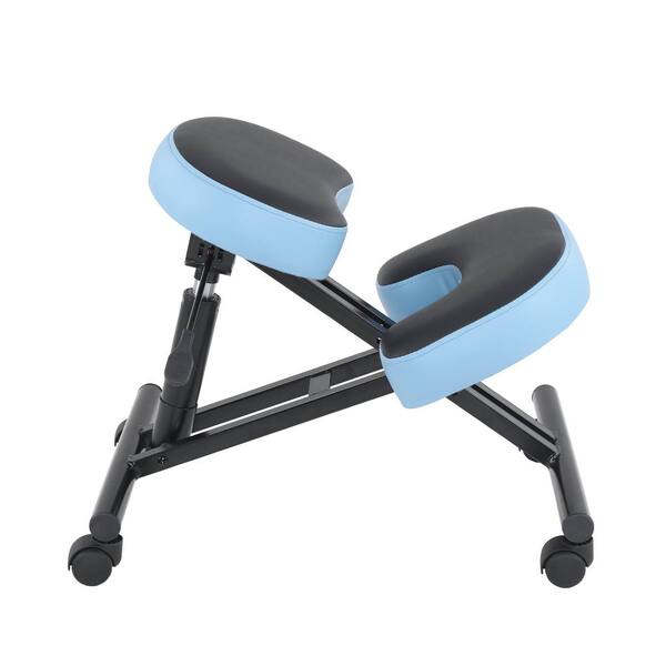 Clihome Home Office Ergonomic Blue PVC Leather Kneeling Chair with