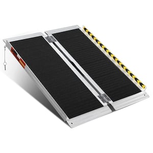 35.7''L × 28.7''W 3 ft. Portable Wheelchair Ramp, Non-Skid Aluminum Wheel Chair Ramp for Doorways Home Steps