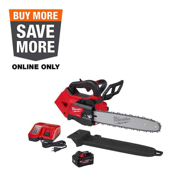 M18 FUEL 14 in. 18V Lithium-Ion Brushless Battery Top Handle Chainsaw Kit with 8.0 Ah Battery & Rapid Charger