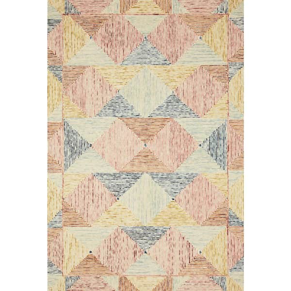 Spectrum Ivory/Multi 2 ft. 3 in. x 3 ft. 9 in. Contemporary Wool Pile Area Rug