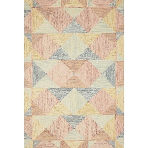 Spectrum Ivory/Multi 5 ft. x 7 ft. 6 in. Contemporary Wool Pile Area Rug