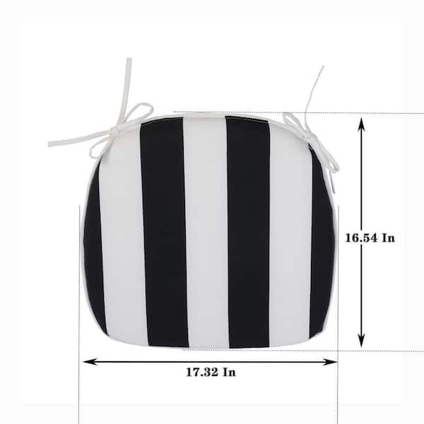 Black and white striped outdoor sales seat cushions