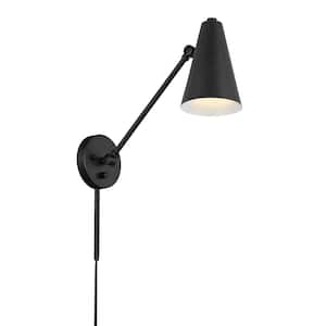 Sylvia 19.75 in. 1-Light Black Office Indoor Wall Sconce Light