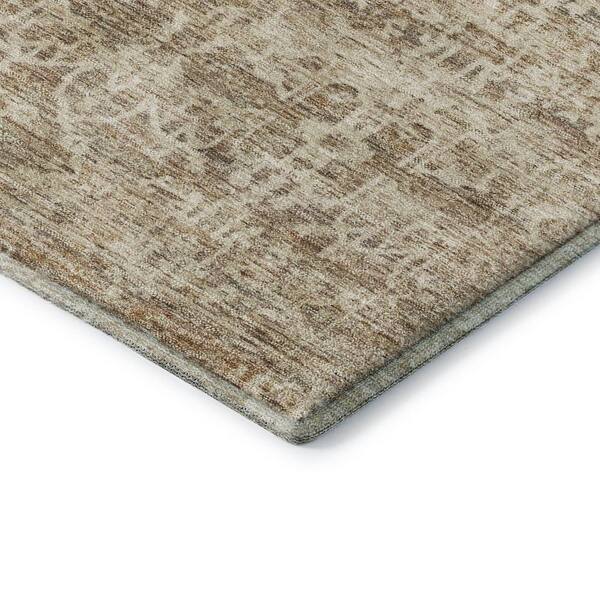 Mayfield Premium Machine Washable Abstract AMF2152 Brown 2 ft. x 7 ft. Runner Rug