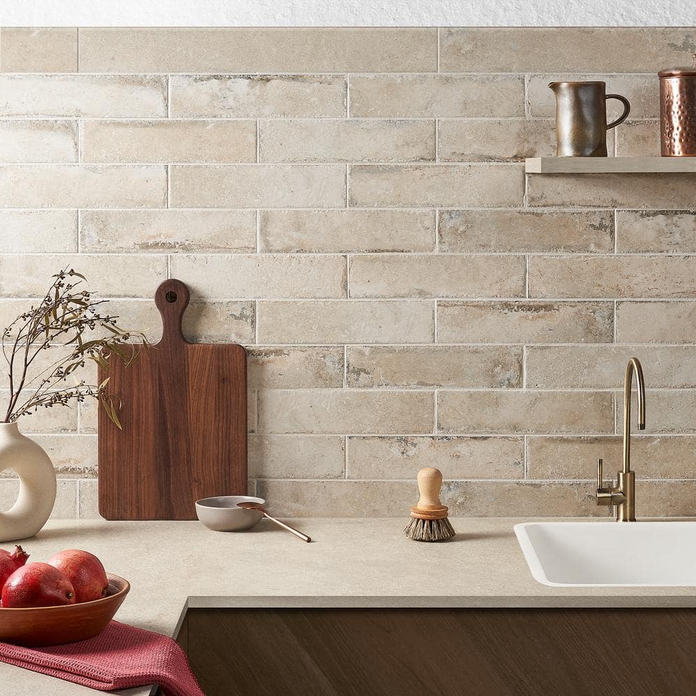 Ravello 3" x 12" Beige Natural Porcelain Wall and Floor Tile