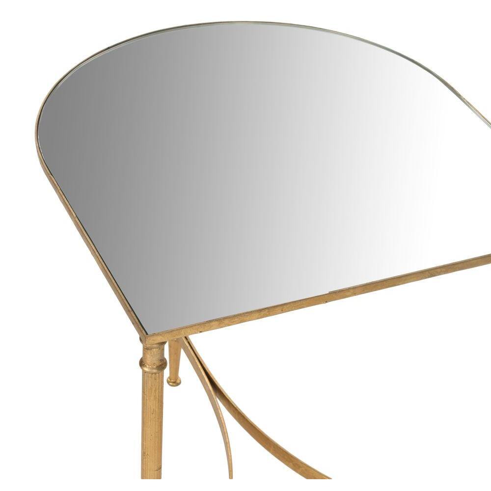 Nevin Gold Mirrored Curved Accent Table