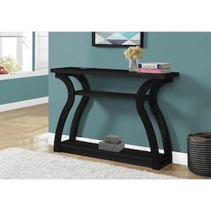 48 in. Black Standard Rectangle Console Table with Storage