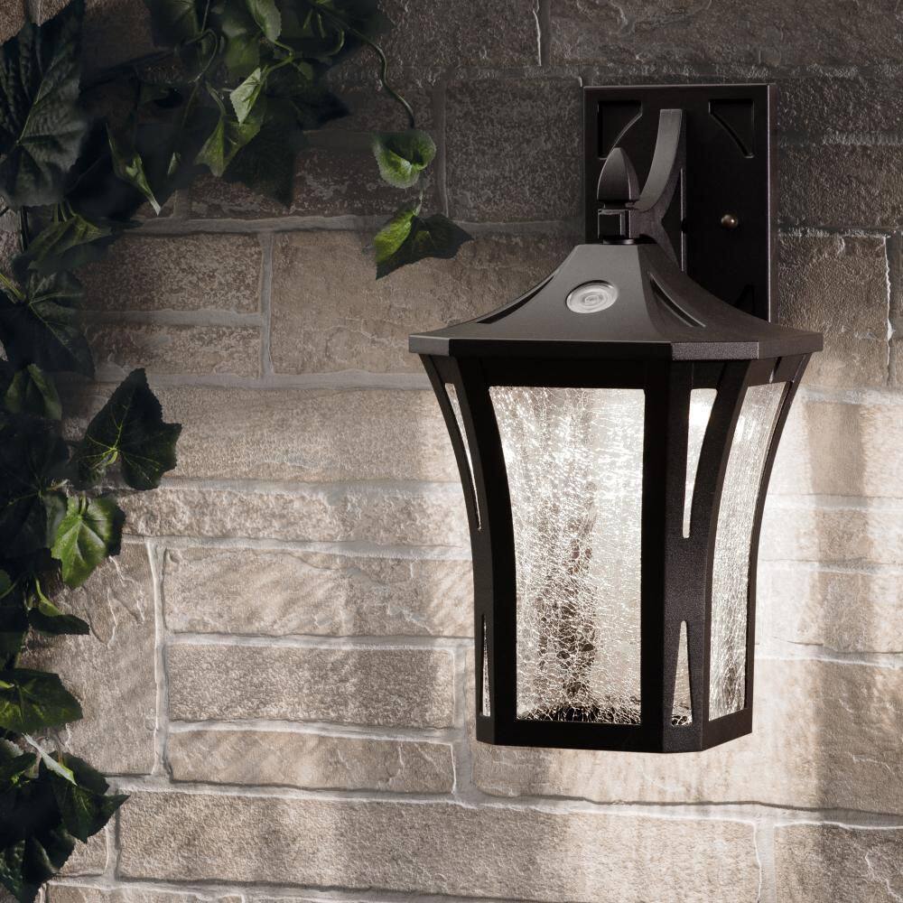 Stratford Black Aluminum and Glass LED Outdoor Wall Sconce