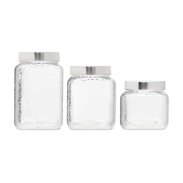 2 Pc 1 Gallon 128 oz Clear Glass Storage Jar with Lids - Airtight Food Jars  - Glass Kitchen Containers for Pantry, Countertop