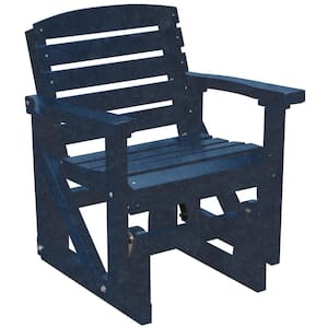 Classic 1-Person Patriot Blue Plastic Outdoor Glider