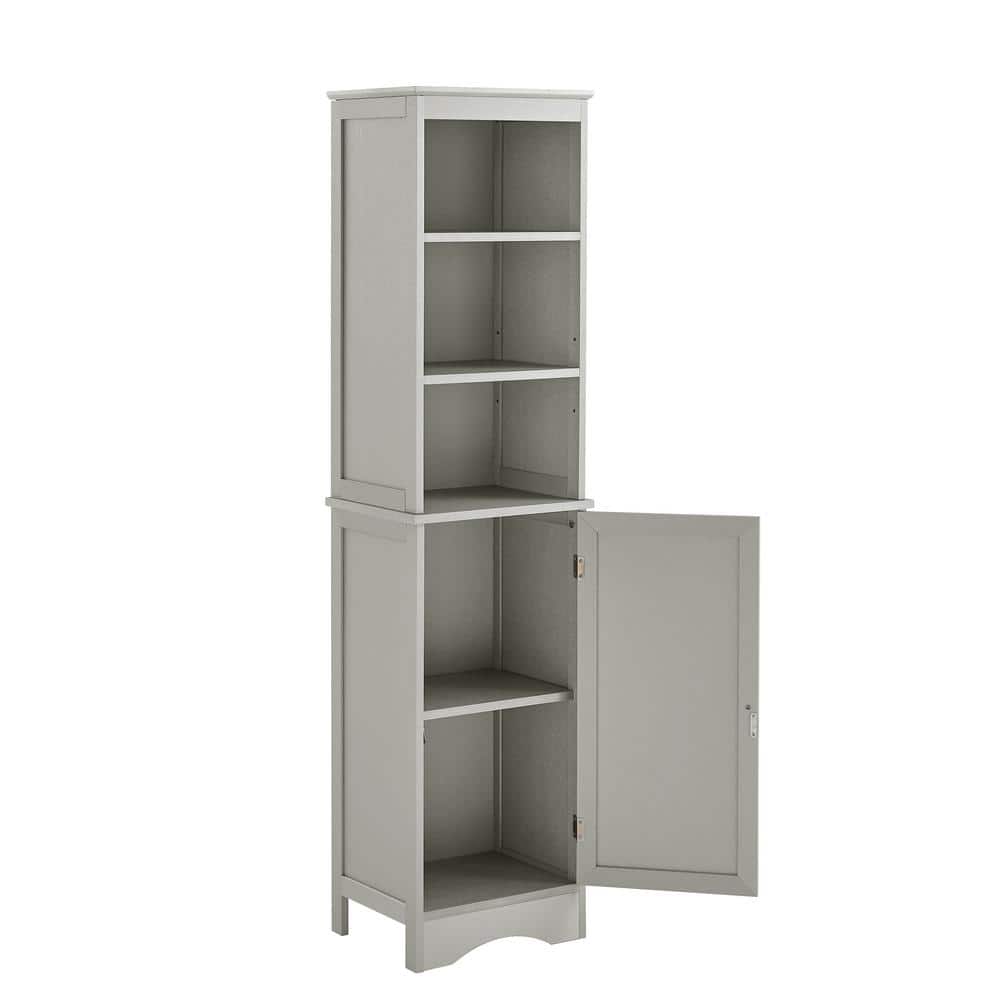 FORCLOVER 15 in. W x 12 in. D x 60 in. H Gray Wood Free Standing