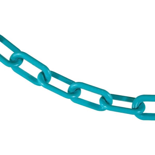 2 in. (#8, 51 mm) x 10 ft. Plastic Safety Chain in Turquoise