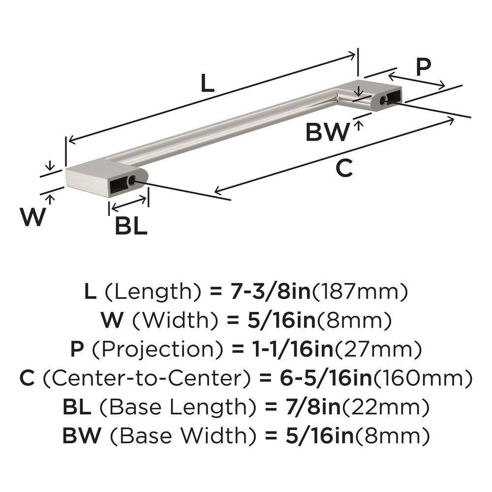 Satin Nickel 6-5/16 Inch Cabinet Pulls, 10 Pack