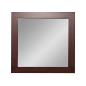 Medium Square Brown Modern Mirror (32 in. H x 32 in. W)