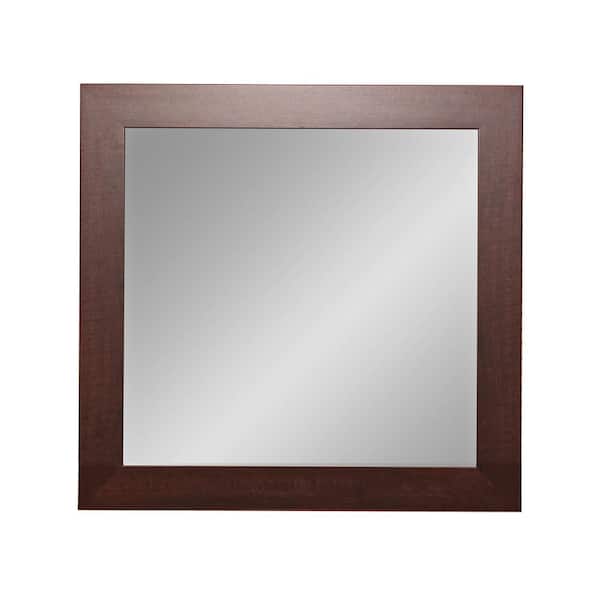 BrandtWorks Medium Square Brown Modern Mirror (32 in. H x 32 in. W)