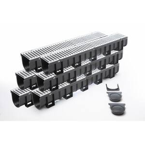 U.S. TRENCH DRAIN Deep Series 5.4 in. W x 5.4 in. D 39.4 in. L Plastic ...