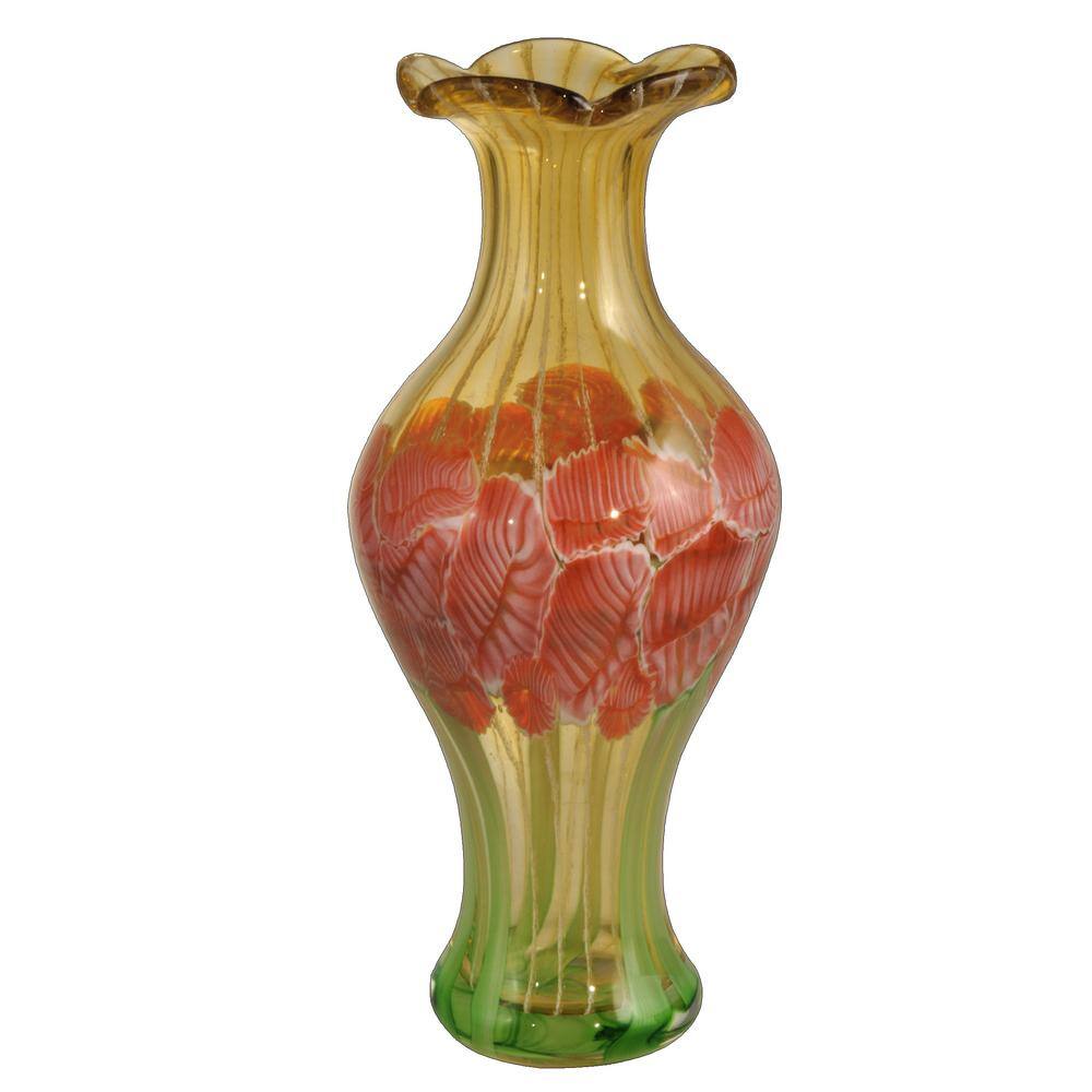 Dale Tiffany 14 5 In Alabama Hand Blown Art Glass Vase Av15432 The Home Depot