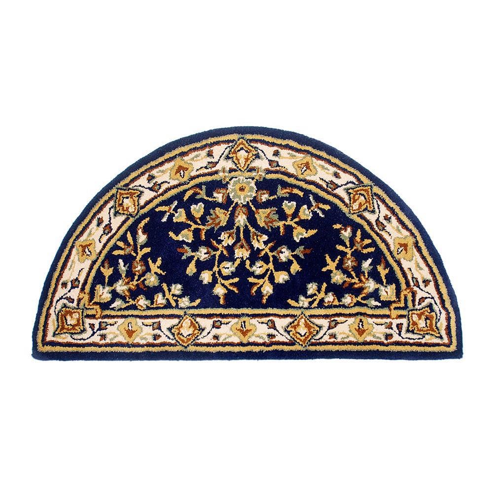 Blue Half Rug ACHLA DESIGNS 2 ft. x 4 ft. Half Round Oriental Area Rug, Blue H-23 ...