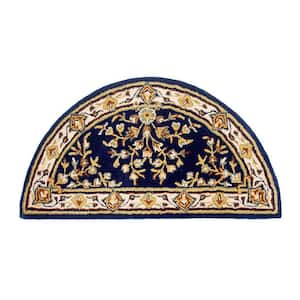 2 ft. x 4 ft. Half Round Oriental Area Rug, Blue