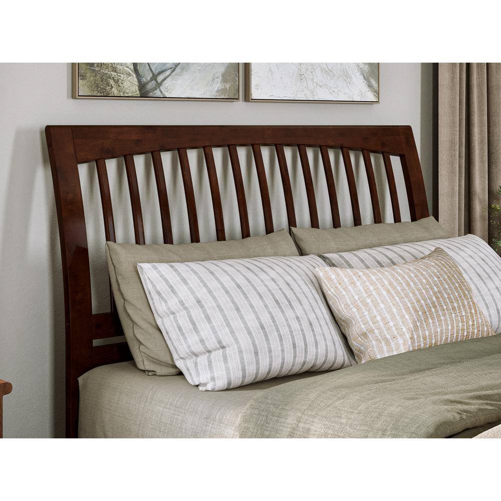 Roslyn Walnut Queen Platform Bed with Storage Drawers