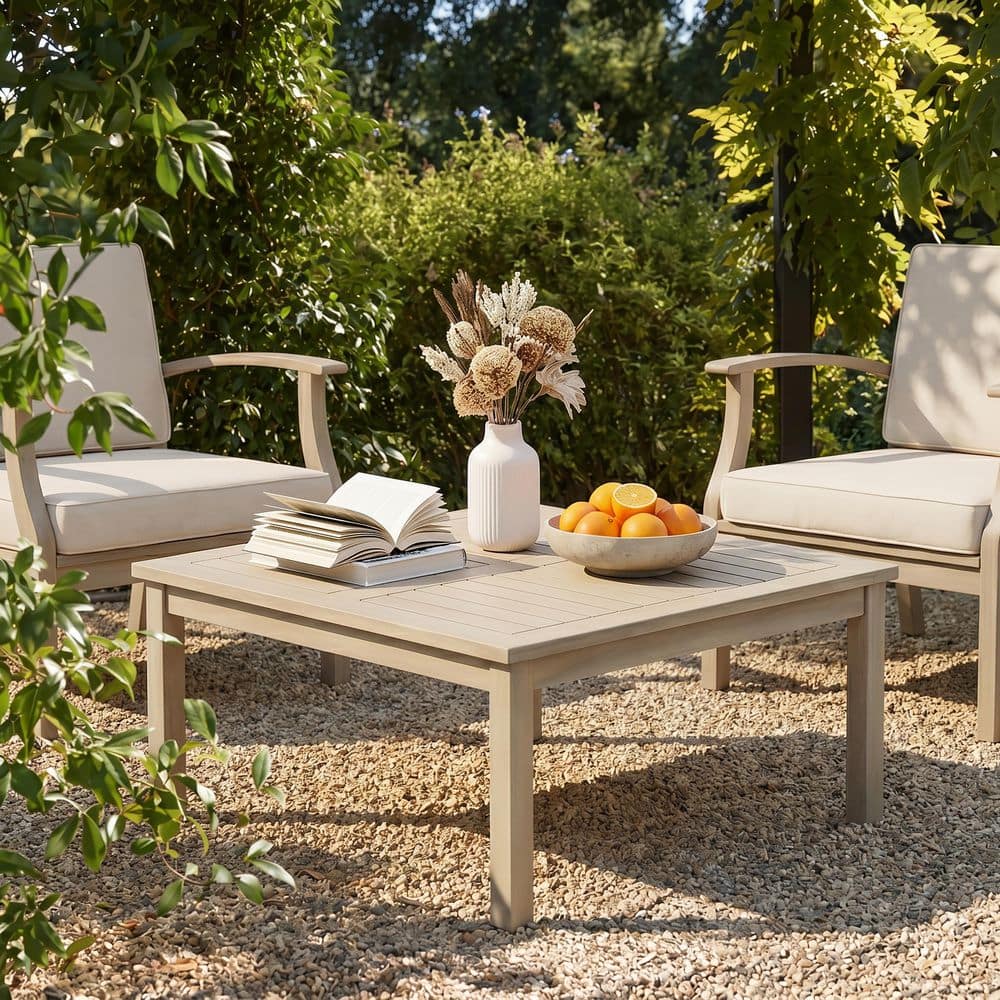 Giancarlo Square Solid Wood Outdoor Patio Coffee Table price history on PriceWatchPro