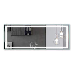 110 in. W x 40 in. H Oversized Rectangular Frameless Anti-Fog Wall Bathroom Vanity Mirror in Silver