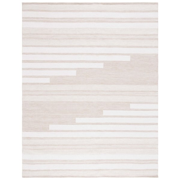 SAFAVIEH Kilim Ivory/Tan 8 ft. x 10 ft. Striped Solid Color Area