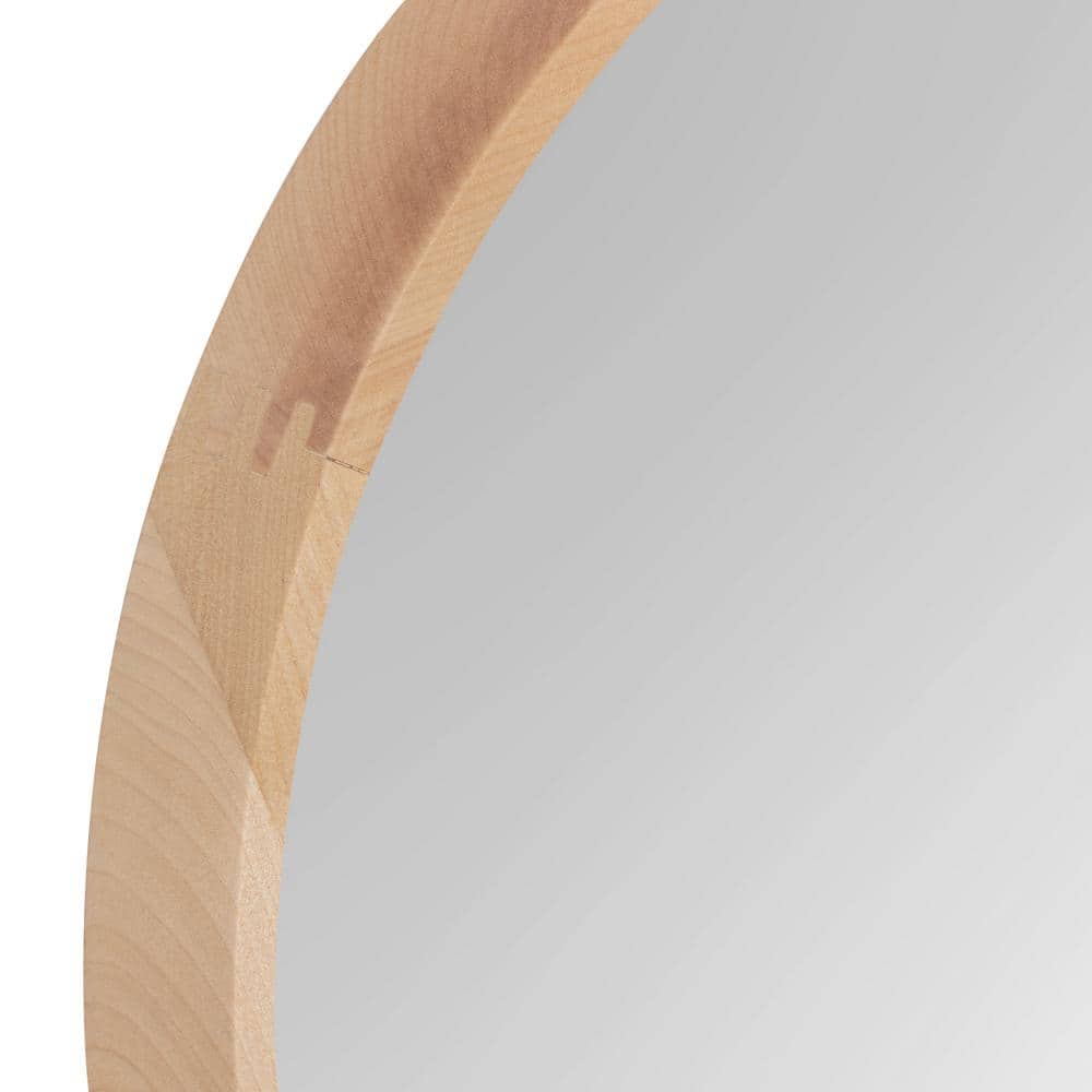 Uldrich Natural Brown 27'' Round Wood Decorative Wall Mirror