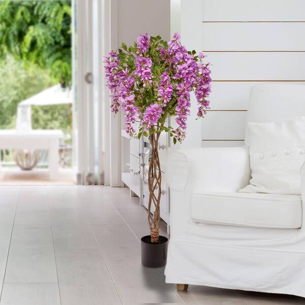 Regency Trees Regency International 4 ft. Purple Artificial Wisteria Tree in Pot ...