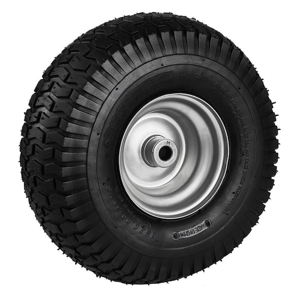 Lawn Mower Tires, 15x6-6 in. Lawn Tractor Tires, 2-Pack Tire and Wheel Assemblies, 3 in. Centered Hub, 16 PCS Adapters
