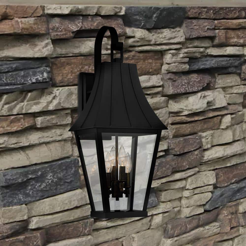 Black and Gold Glass 4-Light Dimmable Sconce