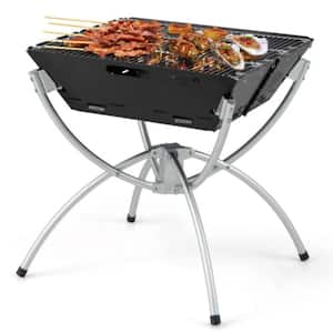 3 in 1 Portable Charcoal Grill Stainless Steel in Black