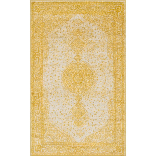 Bromley Midnight Yellow 6 ft. x 9 ft. Area Rug