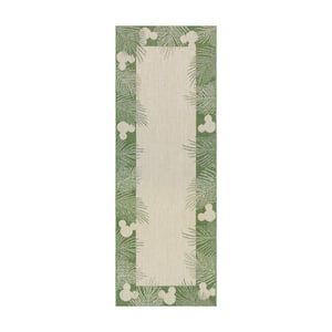 Mickey Mouse Palm 2 ft. x 6 ft. Palm Border Indoor/Outdoor Runner Rug