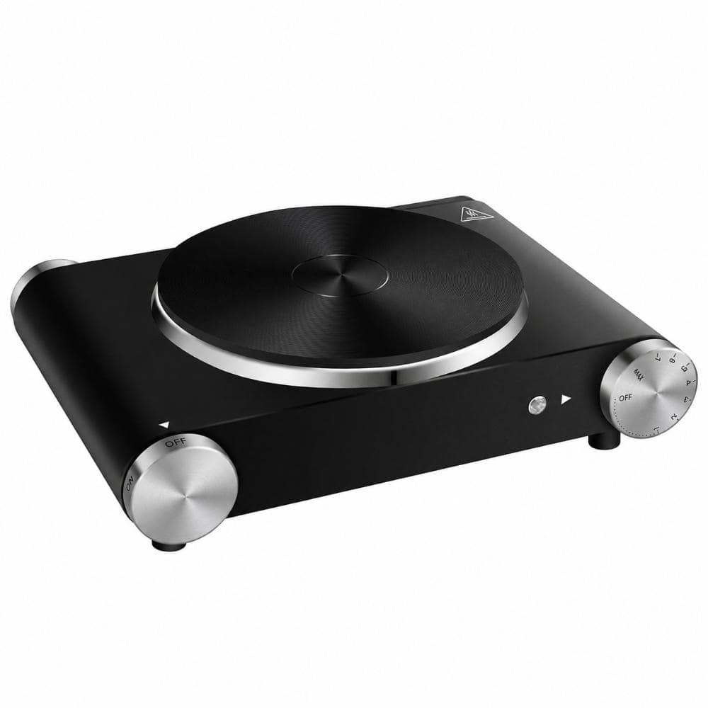 Electric Single Burner Portable Hot Plate with 1500W Power and Adjustable Temperature Control